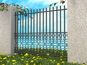 a set of s of fence sections 3D Model