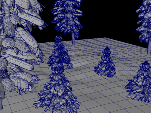 Groups of snow trees 3D Model