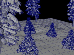 Groups of snow trees 3D Model
