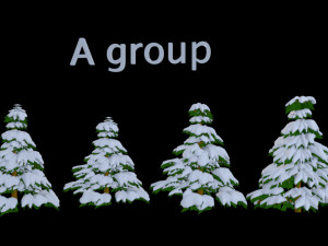 Groups of snow trees 3D Model