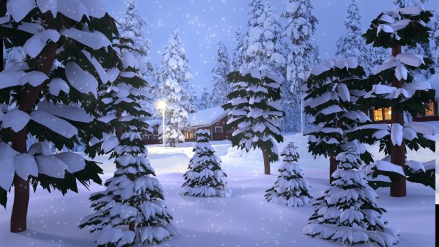Groups of snow trees 3D Model .c4d .max .obj .3ds .fbx .stl .blend 