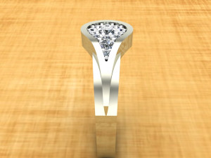 elegant ring in the form of a drop with stones 3D Модель