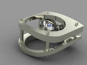 ring with a pear-cut stone10x7 Modelo 3D