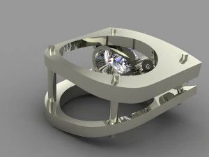 ring with a pear-cut stone10x7 3D Model