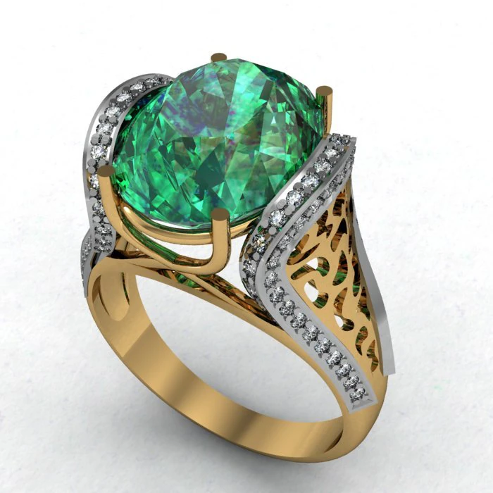 emerald ring 3D Model .c4d .max .obj .3ds .fbx .stl .blend 