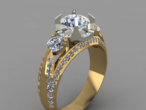 3 stones ring 3D 모델