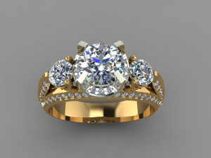 3 stones ring 3D Model
