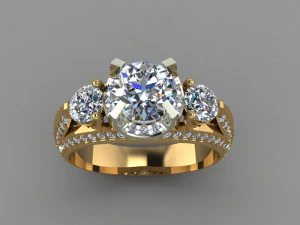 3 stones ring 3D Model