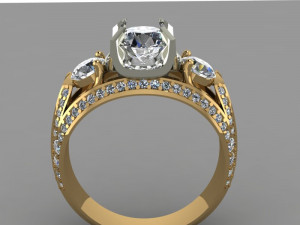 3 stones ring 3D Model