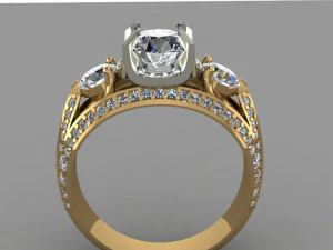 3 stones ring 3D Model