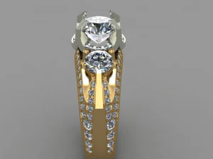 3 stones ring 3D Model
