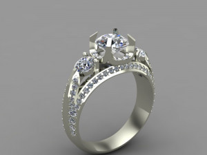 3 stones ring 3D Model
