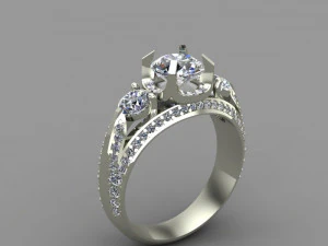 3 stones ring 3D Model