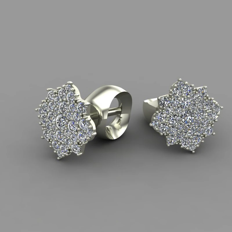 earrings ear stud with gemstones 3D Model .c4d .max .obj .3ds .fbx .stl .blend 