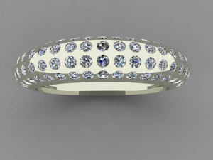 ring with 80 gemstones 3D Model