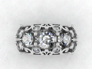 openwork ring with gemstones 3D Model