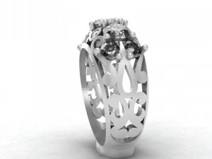 openwork ring with gemstones 3D Model