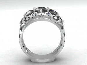 openwork ring with gemstones 3D Model