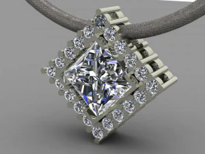 ciondolo in pietra taglio principessa Modello 3D