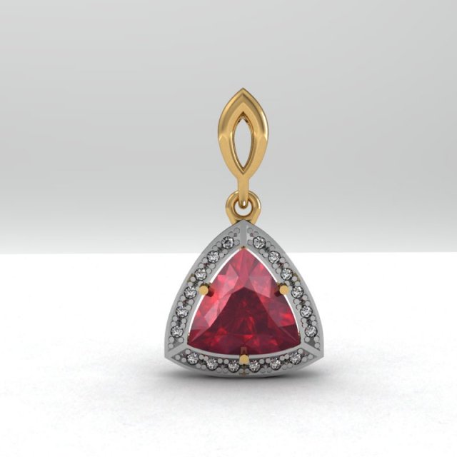 trillion-cut stone pendant 3D Model .c4d .max .obj .3ds .fbx .stl .blend 
