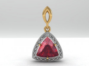 trillion-cut stone pendant 3D Model