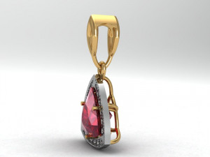 trillion-cut stone pendant 3D Model