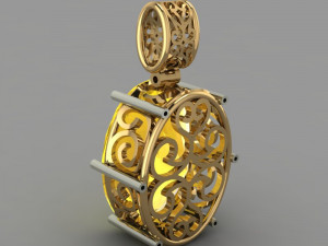 openwork pendant with a movable loop Modèle 3D