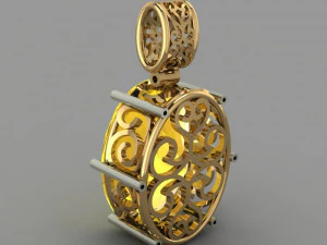 openwork pendant with a movable loop 3D Model
