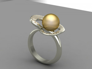 ring with a pearl of the original space design 3D Print Model