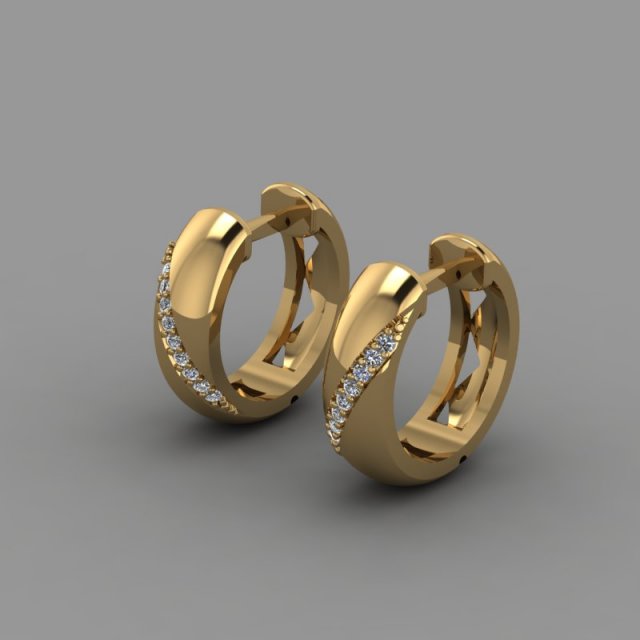 earrings diagonal Modelo 3D .c4d .max .obj .3ds .fbx .stl .blend 