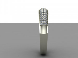 ring with three rows of stones 3D Model