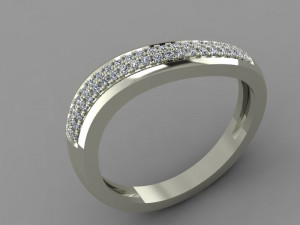 ring wave with two rows of stones 3D Model