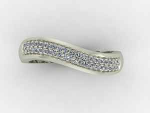 ring wave with two rows of stones 3D Model