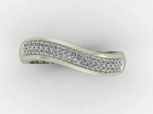 ring wave with two rows of stones 3D Model