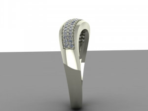 ring wave with two rows of stones 3D Model