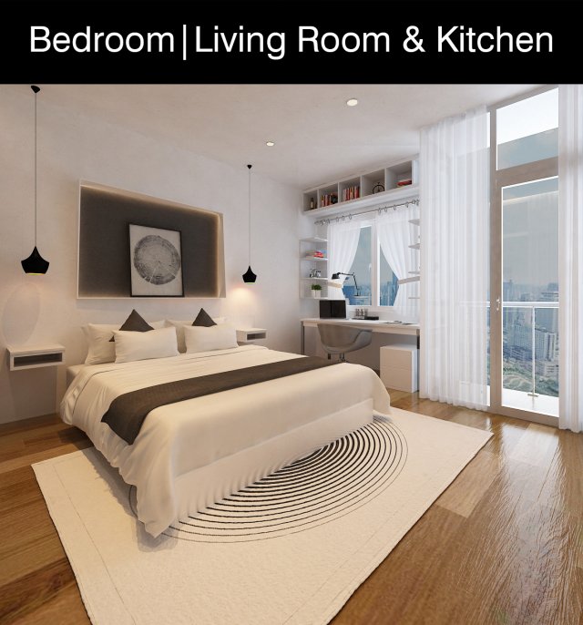 apartment interior 3dsmax vray render Modelo 3D .c4d .max .obj .3ds .fbx .stl .blend 