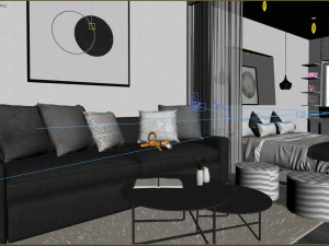 apartment interior 3dsmax vray render 3D Model