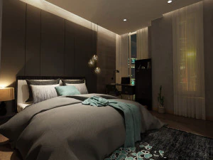 interior do quarto e renderização vray Modelo 3D