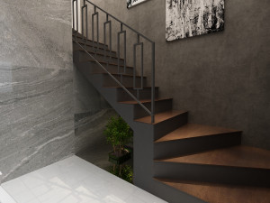 living room and kitchen 3D-Modell