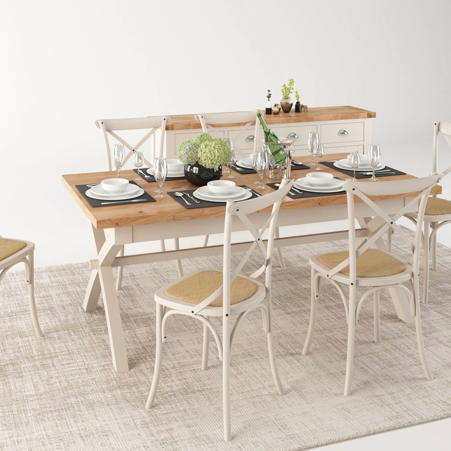 dining set 3D Model .c4d .max .obj .3ds .fbx .stl .blend 