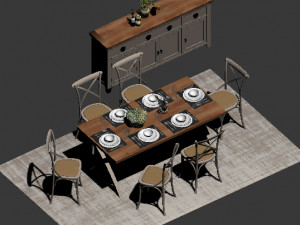 dining set 3D-Modell