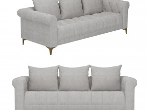 grey fabric sofa 3D 模型