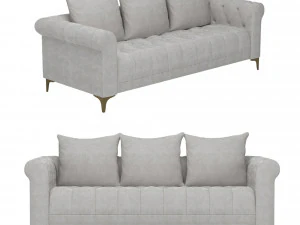 grey fabric sofa 3D Model