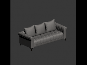 grey fabric sofa 3D Model