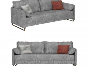 grey fabric loveseat sofa 3D Model