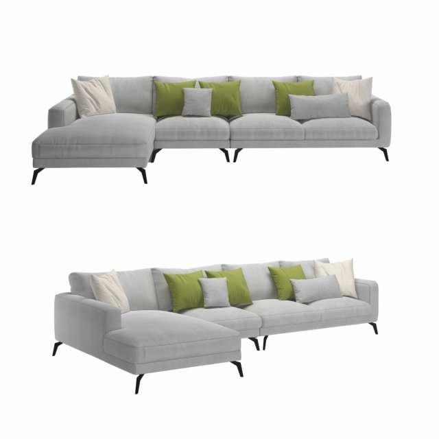 fabric sectonal sofa Modello 3D .c4d .max .obj .3ds .fbx .stl .blend 