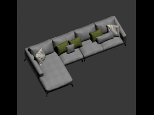 fabric sectonal sofa 3D Model