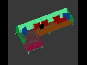 fabric sectonal sofa 3D Model