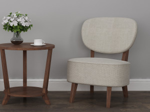accent chair table set 3D Modell