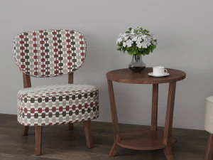 accent chair table set 3D Model